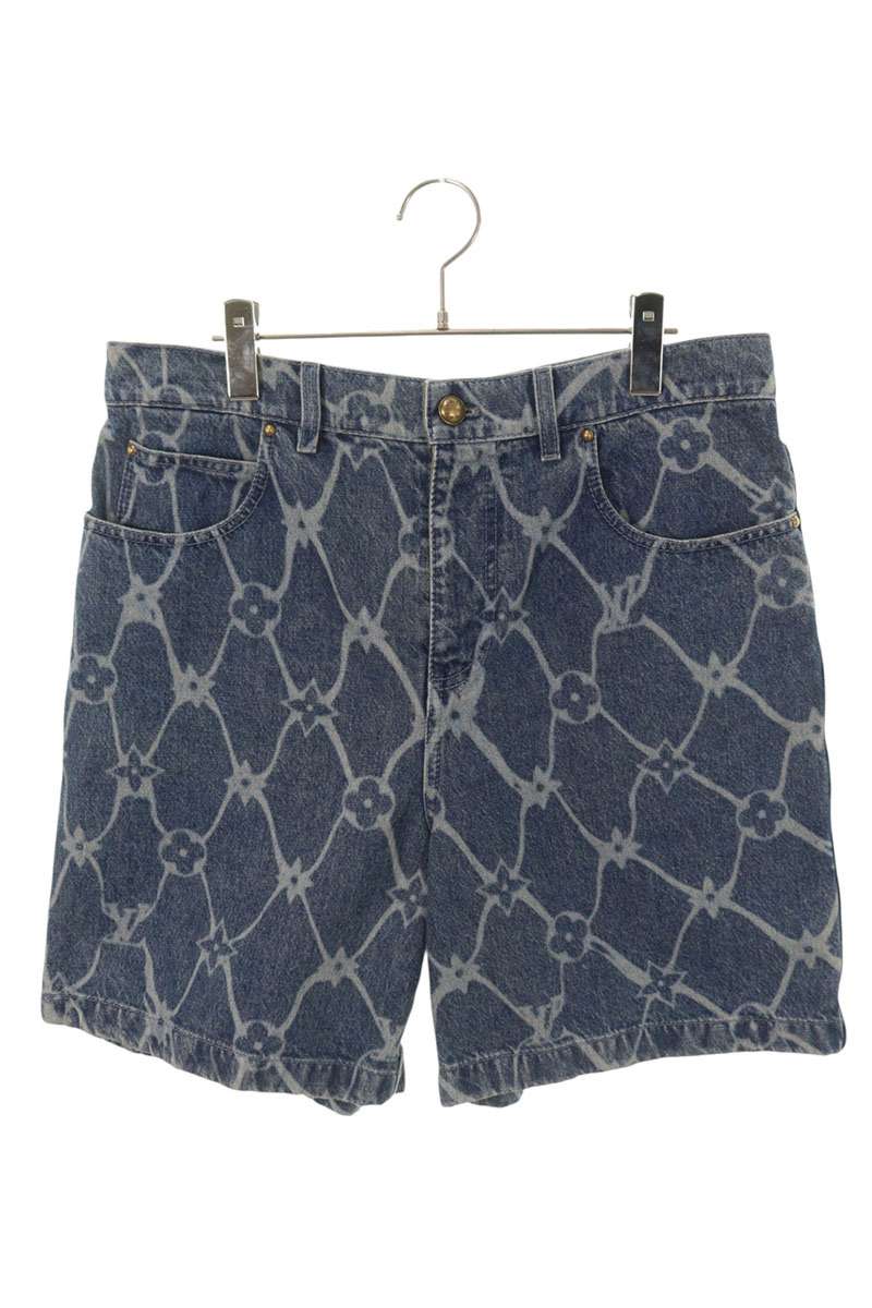 LOUISVUITTON Monogram Washed Denim Shorts Indigo Size 30