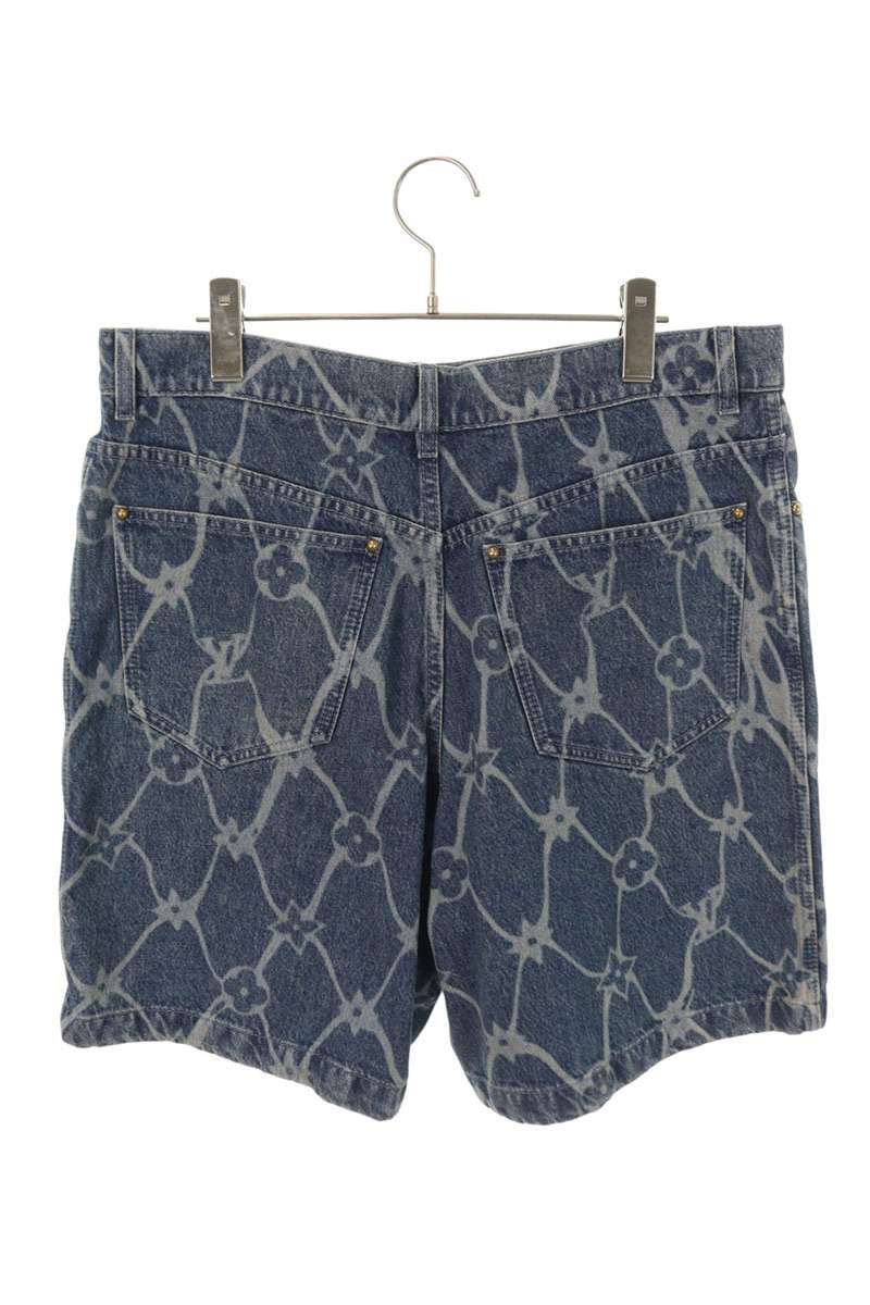 LOUISVUITTON Monogram Washed Denim Shorts Indigo Size 30