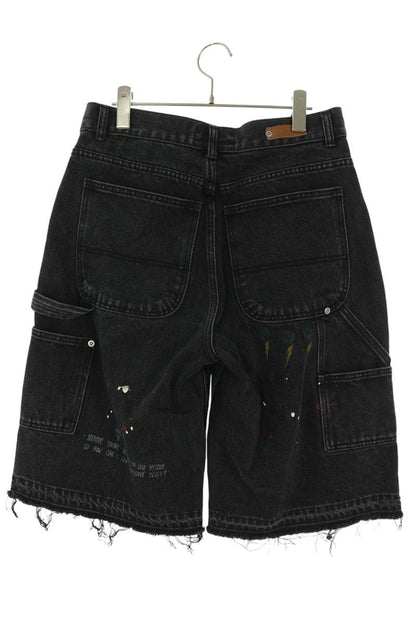BLACKOUT Cotton Double Knee Damaged Shorts Black Size M