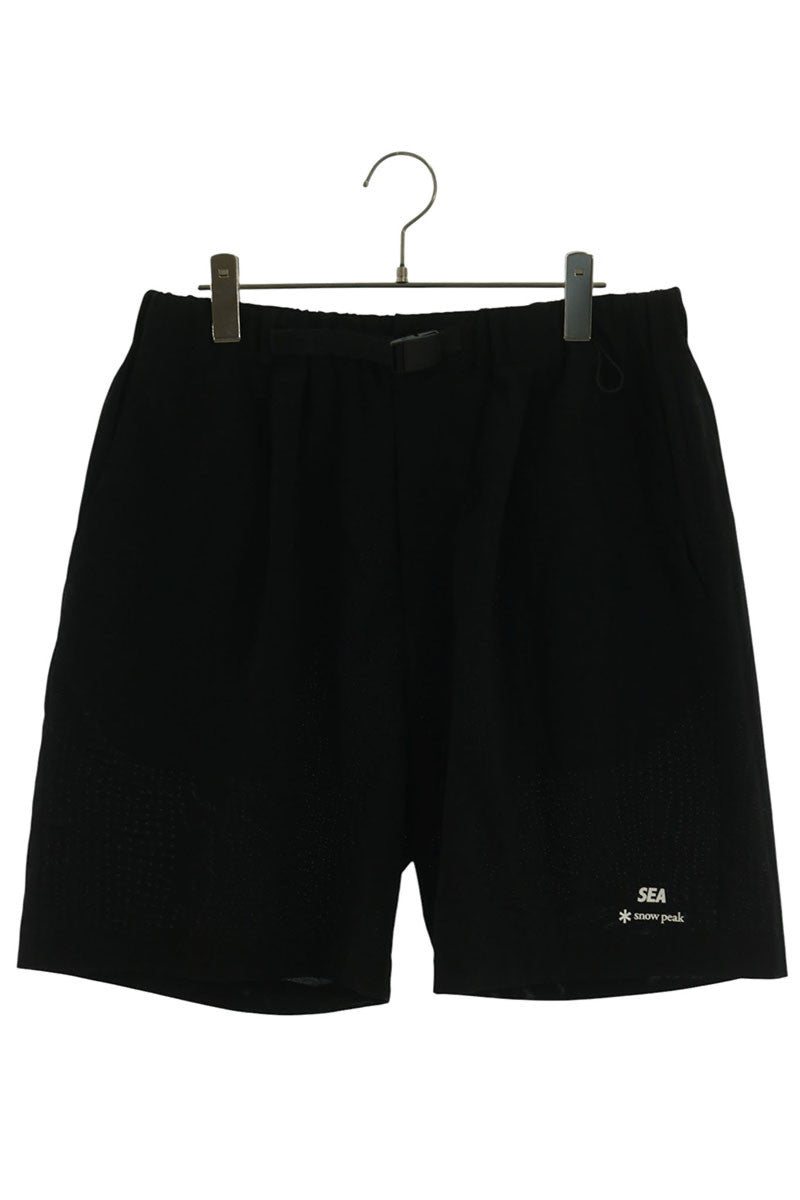 WIND AND SEA x Snow Peak Logo Print Shorts Black Size L