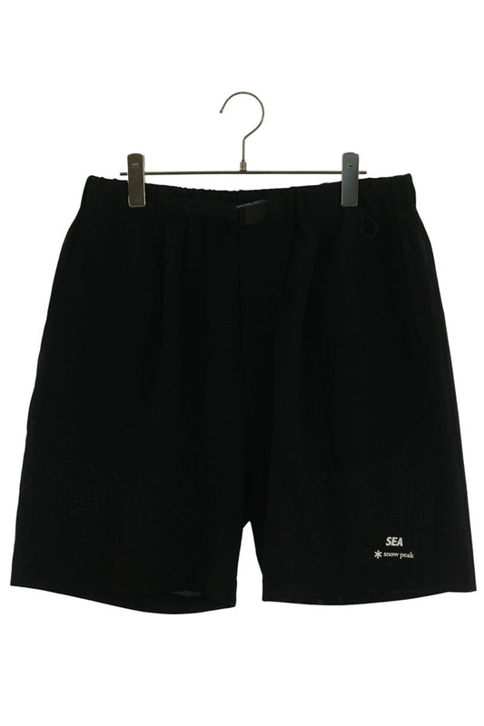 WIND AND SEA x Snow Peak Logo Print Shorts Black Size L