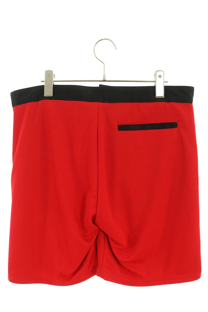 Chrome Hearts Chomper Leather Patch Shorts Red/Silver Size M