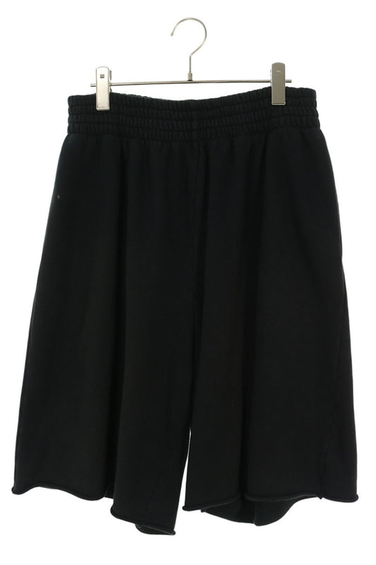 CELINE Back Logo Embroidered Cotton Shorts Black Sweatshirt Size M