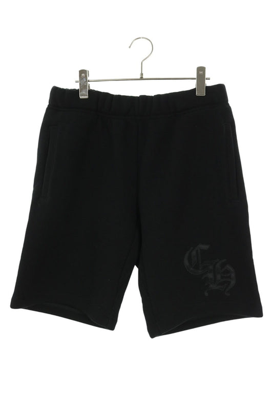 Chrome Hearts CH Logo Embroidered Sweat Shorts Black Sweatshirt Size M