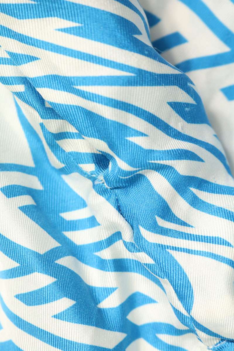 FENDI Silk All-Over Print Shorts Blue Size 44