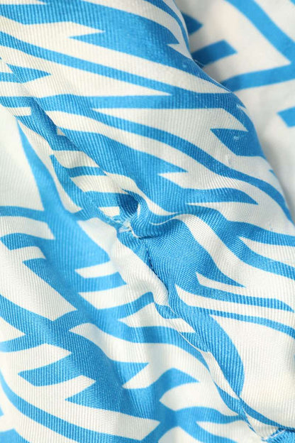 FENDI Silk All-Over Print Shorts Blue Size 44