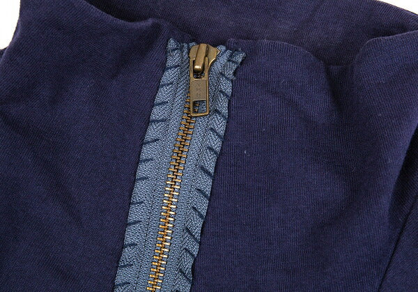 Y's for men Cotton Half-Zip High-Neck Long Sleeve Top Navy Size 3