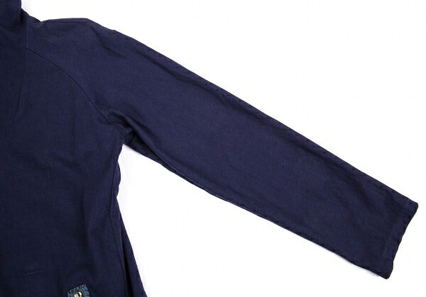 Y's for men Cotton Half-Zip High-Neck Long Sleeve Top Navy Size 3
