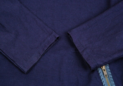 Y's for men Cotton Half-Zip High-Neck Long Sleeve Top Navy Size 3