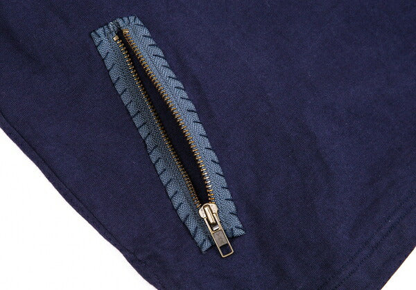 Y's for men Cotton Half-Zip High-Neck Long Sleeve Top Navy Size 3