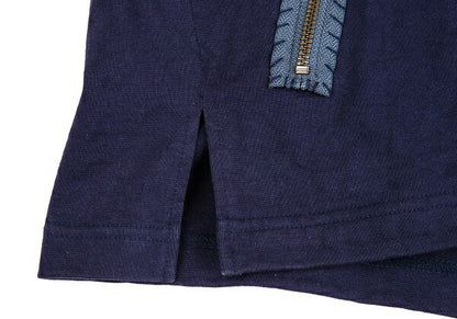 Y's for men Cotton Half-Zip High-Neck Long Sleeve Top Navy Size 3