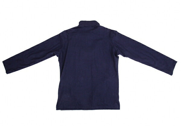 Y's for men Cotton Half-Zip High-Neck Long Sleeve Top Navy Size 3
