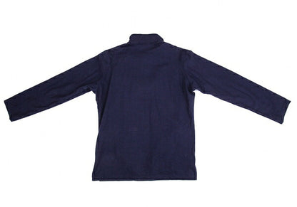 Y's for men Cotton Half-Zip High-Neck Long Sleeve Top Navy Size 3