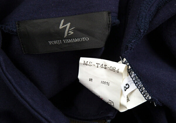 Y's for men Cotton Half-Zip High-Neck Long Sleeve Top Navy Size 3