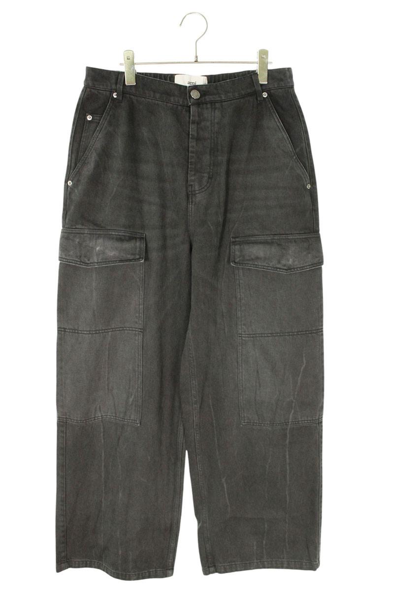 AMI Wide Denim Pants Black Size 31