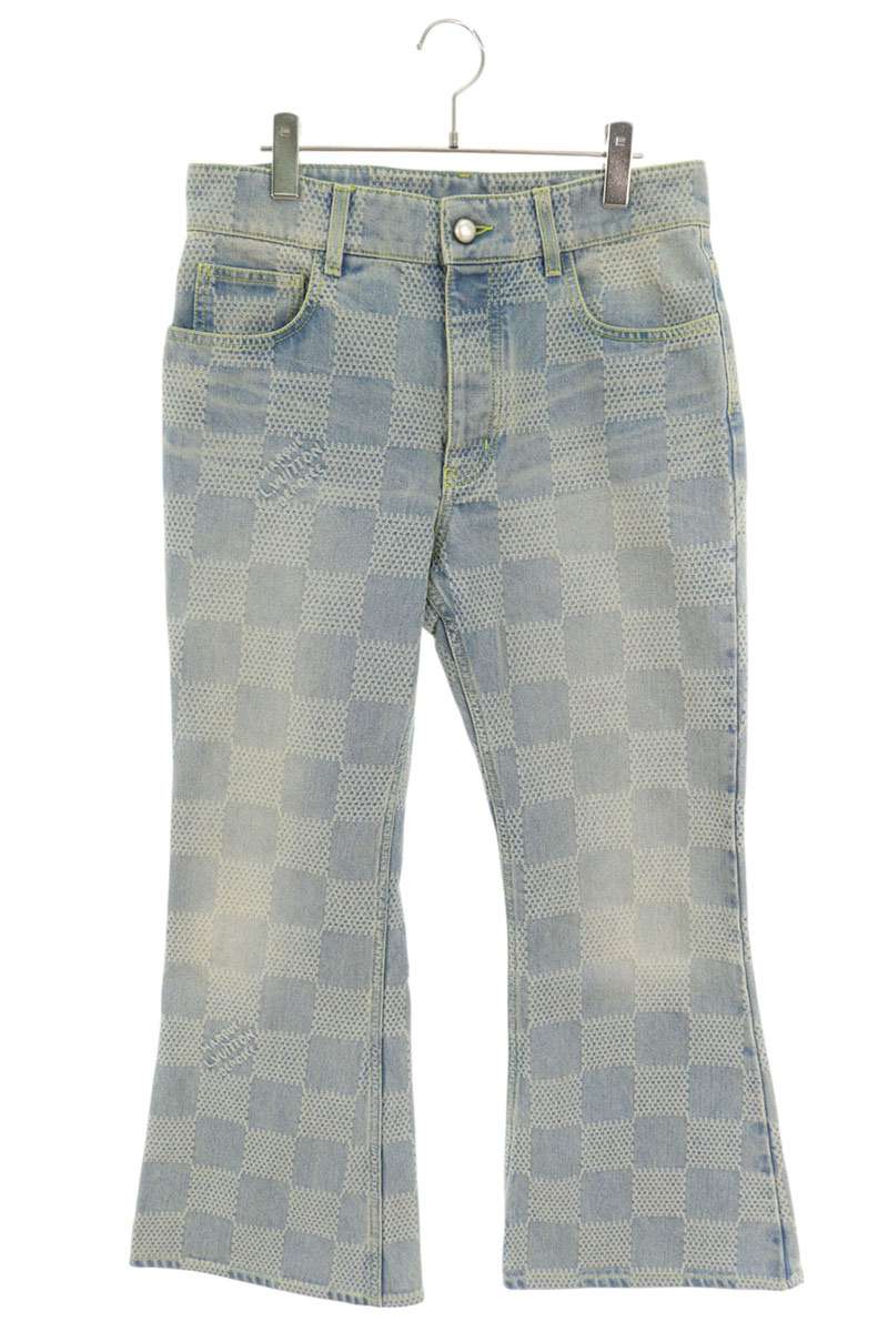 LOUISVUITTON 24SS Damier Bootcut Denim Pants Indigo Size 13
