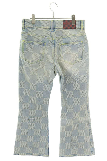 LOUISVUITTON 24SS Damier Bootcut Denim Pants Indigo Size 13