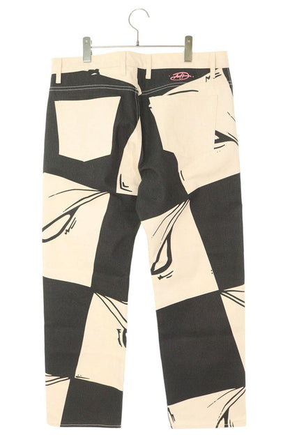 ANTI PROMO 99EYES Graphic Denim Pants White & Black Size 34