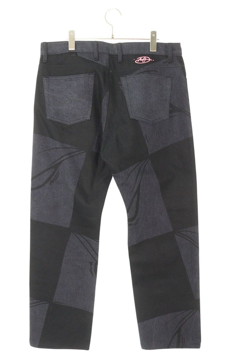 ANTI PROMO 99EYES Graphic Denim Pants Black Size 34