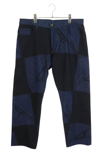 ANTI PROMO 99EYES Graphic Denim Pants Blue & Black Size 36