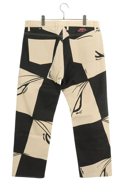 ANTI PROMO 99EYES Graphic Denim Pants White & Black Size 36