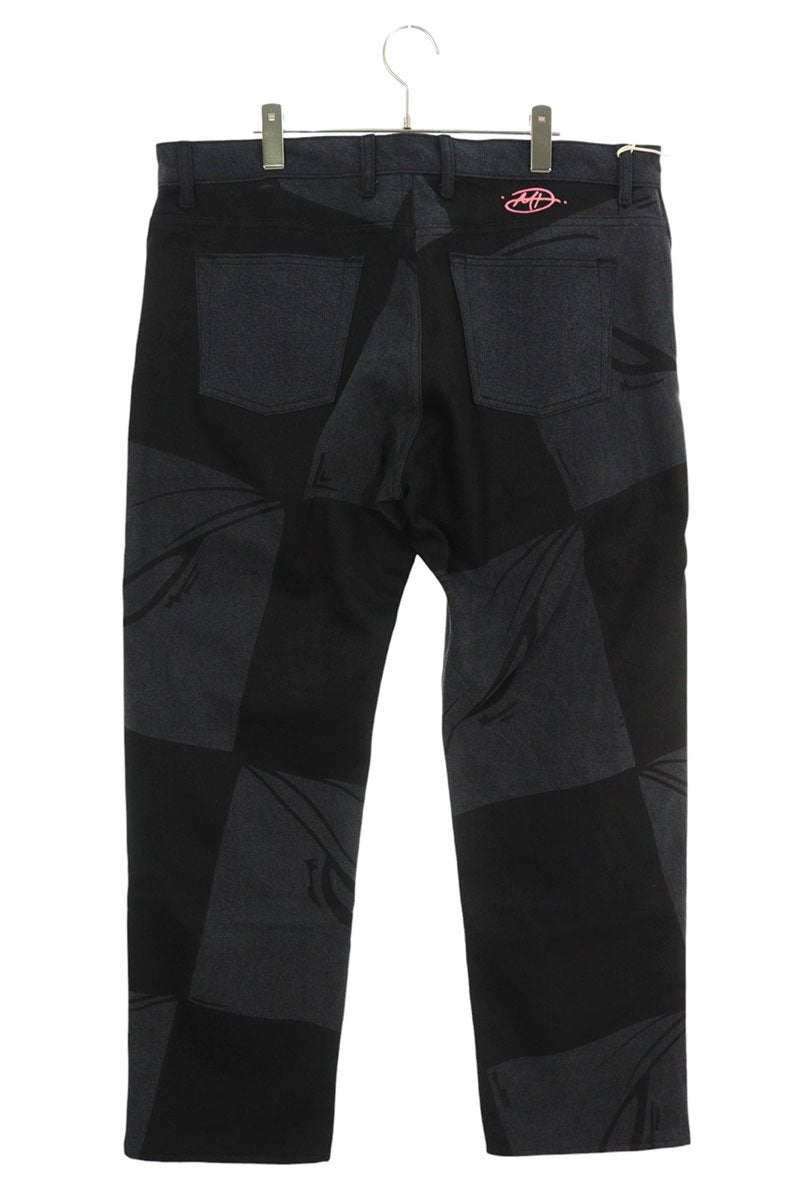 ANTI PROMO 99EYES Graphic Denim Pants Black Size 36