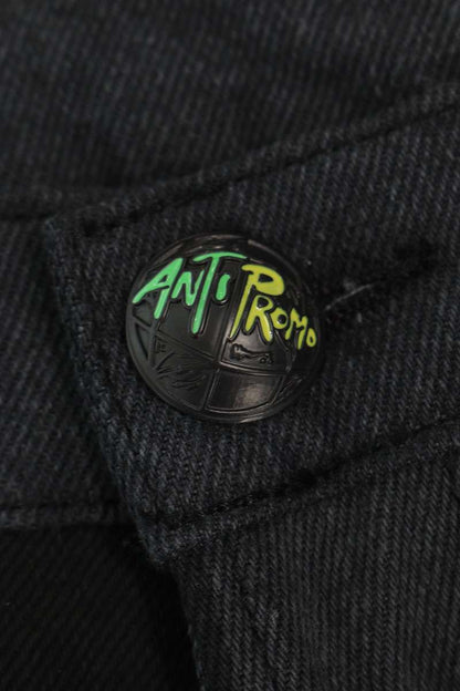 ANTI PROMO 99EYES Graphic Denim Pants Black Size 36