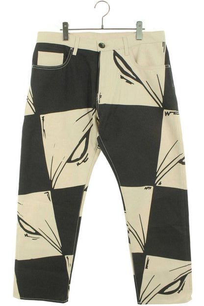 ANTI PROMO 99EYES Graphic Denim Pants White & Multi Size 34