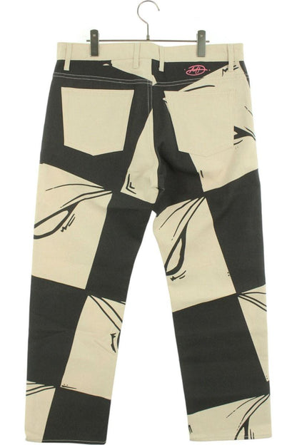 ANTI PROMO 99EYES Graphic Denim Pants White & Multi Size 34