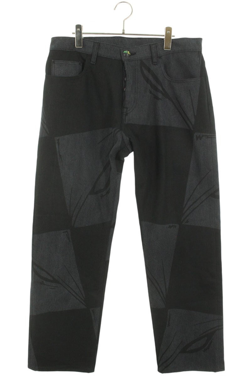 ANTI PROMO 99EYES Graphic Denim Pants Gray & Black Size 34