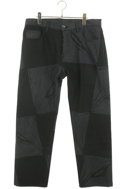 ANTI PROMO 99EYES Graphic Denim Pants Gray & Black Size 34