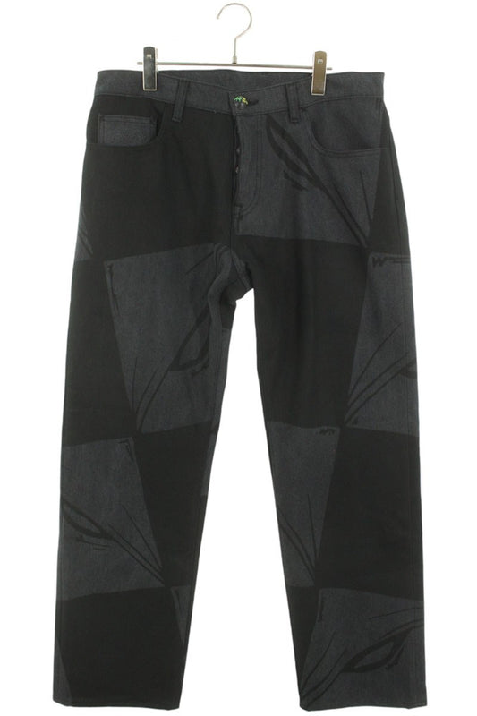 ANTI PROMO 99EYES Graphic Denim Pants Gray & Black Size 34