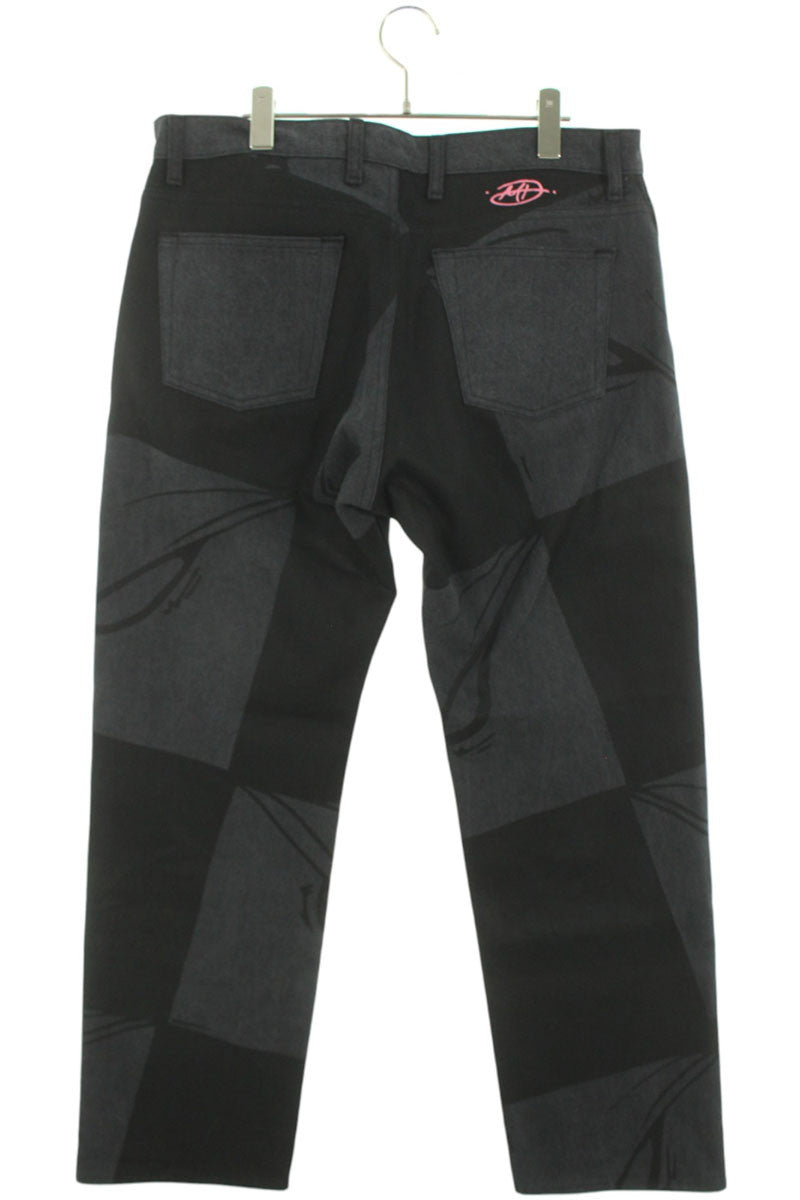 ANTI PROMO 99EYES Graphic Denim Pants Gray & Black Size 34