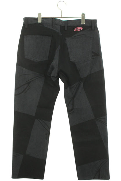 ANTI PROMO 99EYES Graphic Denim Pants Gray & Black Size 34