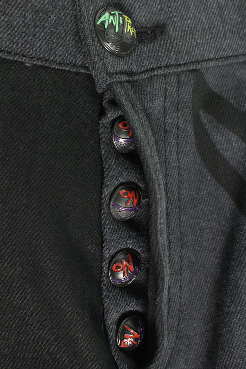 ANTI PROMO 99EYES Graphic Denim Pants Gray & Black Size 34