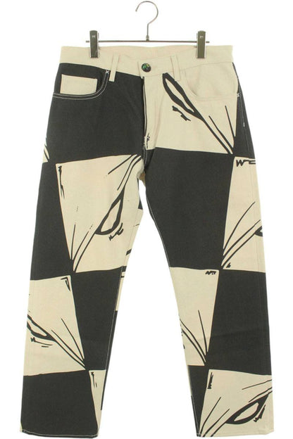 ANTI PROMO 99EYES Graphic Denim Pants White & Multi Size 32