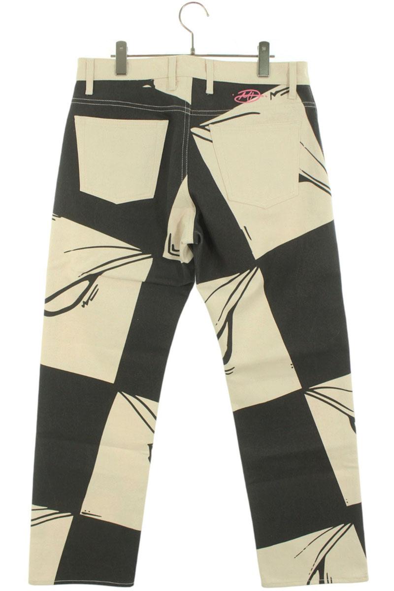 ANTI PROMO 99EYES Graphic Denim Pants White & Multi Size 32
