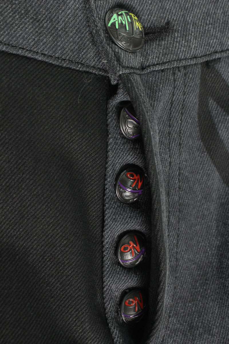 ANTI PROMO 99EYES Graphic Denim Pants Gray & Multi Size 34