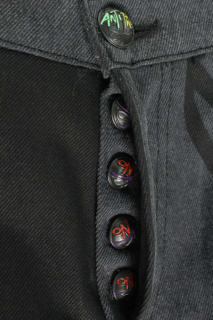 ANTI PROMO 99EYES Graphic Denim Pants Gray & Multi Size 34