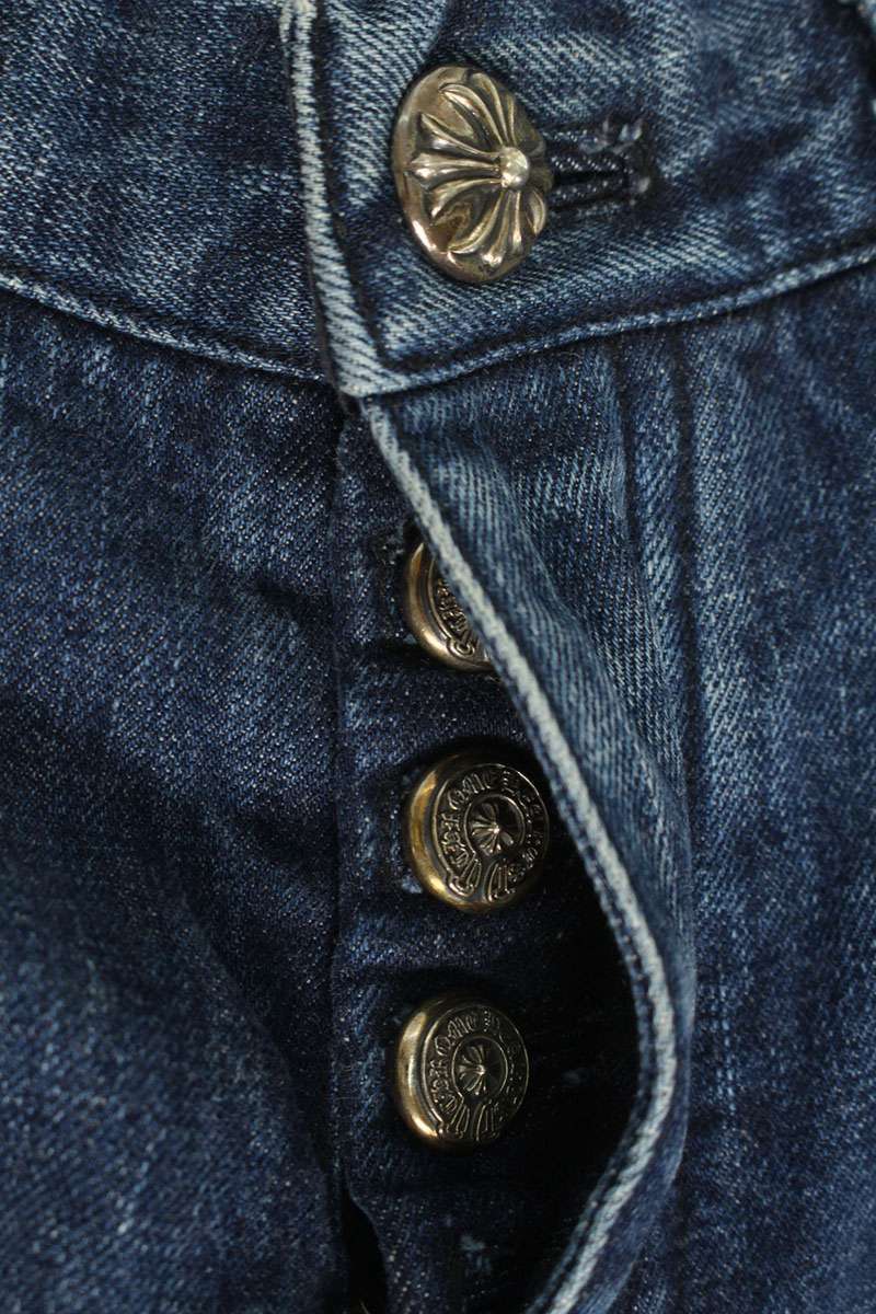 Chrome Hearts JEAN STRTLG FBRC Cross Button Denim Size 31