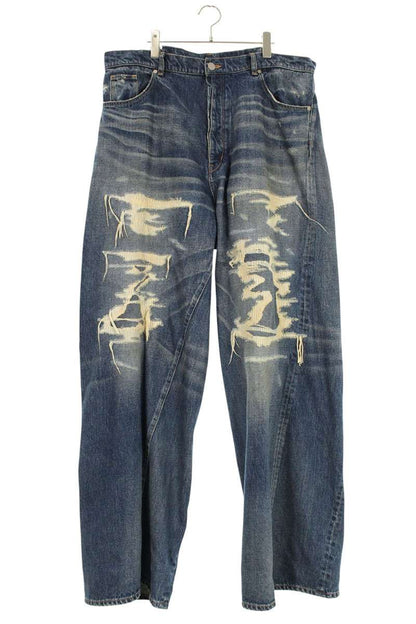 ARCHIVE Distressed Wide Denim Pants Blue Size 38