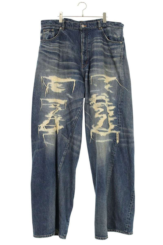 ARCHIVE Distressed Wide Denim Pants Blue Size 38