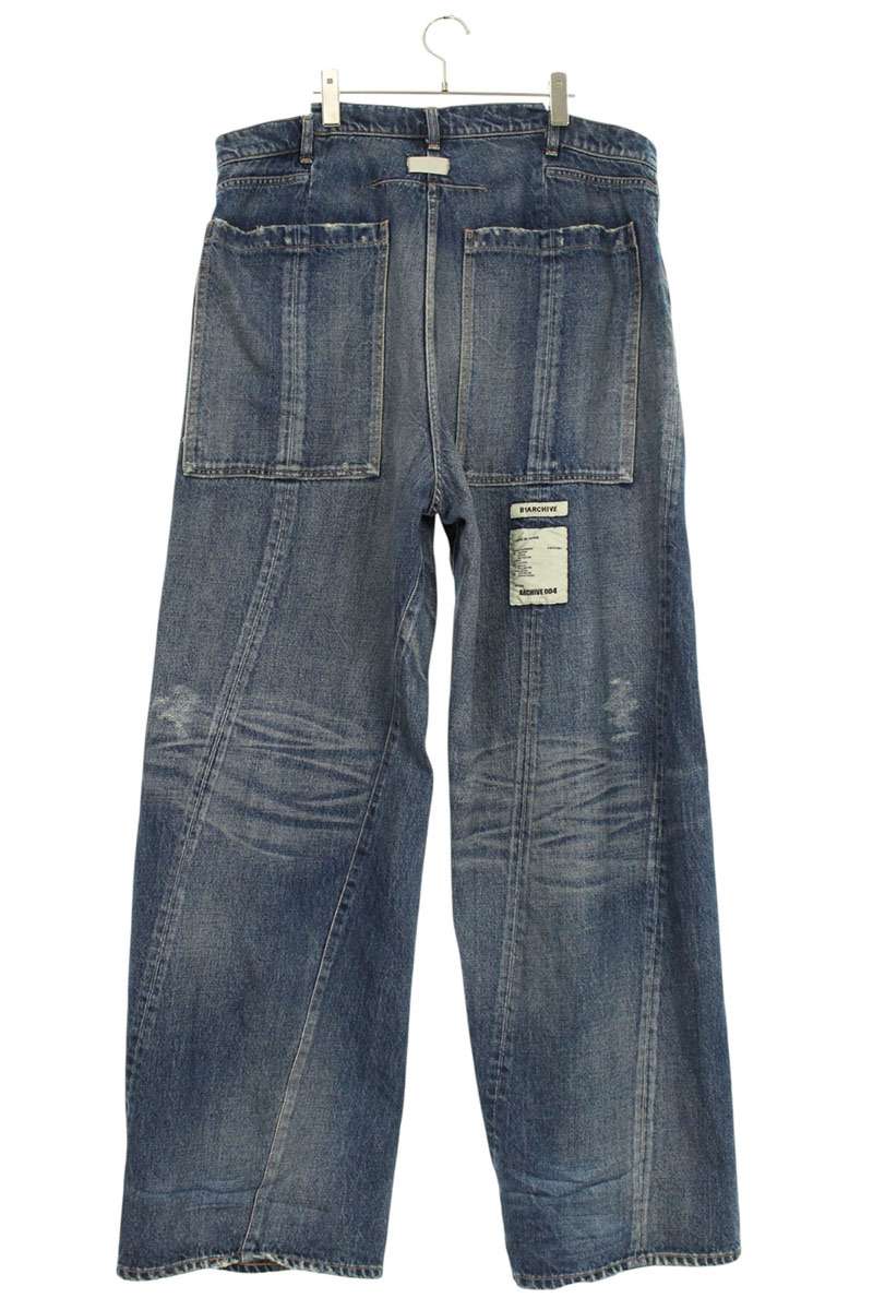 ARCHIVE Distressed Wide Denim Pants Blue Size 38