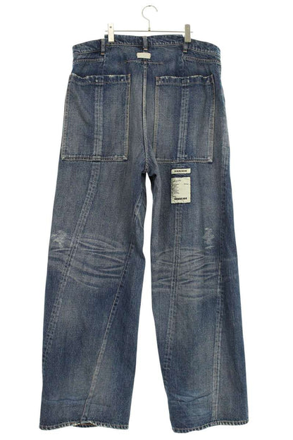 ARCHIVE Distressed Wide Denim Pants Blue Size 38