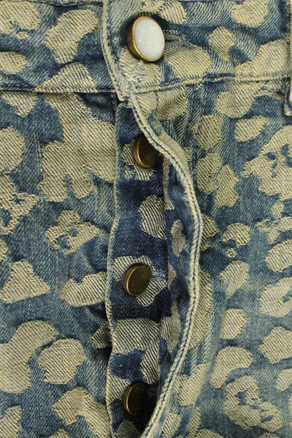 LOUISVUITTON Jacquard Workwear Denim Pants Indigo Size 30