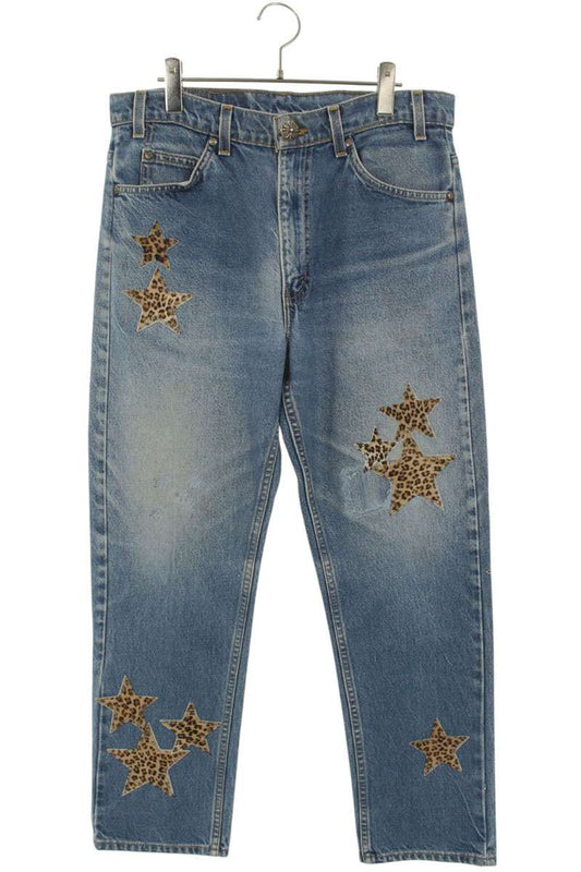 Chrome Hearts U VNTG JEAN BL ORNG TAB Cross Patch Size 32