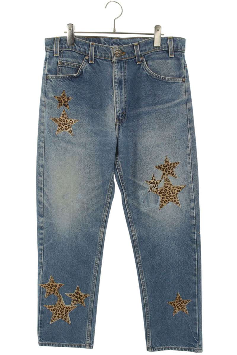 Chrome Hearts U VNTG JEAN BL ORNG TAB Cross Patch Size 32