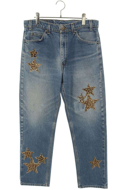 Chrome Hearts U VNTG JEAN BL ORNG TAB Cross Patch Size 32