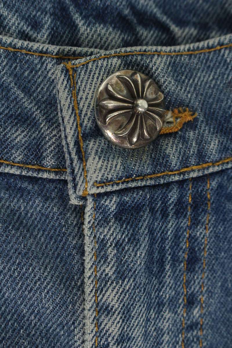 Chrome Hearts U VNTG JEAN BL ORNG TAB Cross Patch Size 32