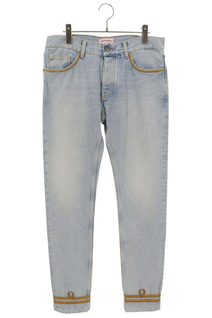 Palm Angels Distressed Denim Pants Blue x Gold Size 31